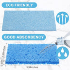Zhengmy 100 Pieces Sponges Bulk Sponges Kitchen Compressed Sponge Natural Dish Sponge Compressed Wood Pulp Cleaning Without Scratching for Kitchen Bathroom, 3.9 x 2.4 x 0.12 Inch (Blue)