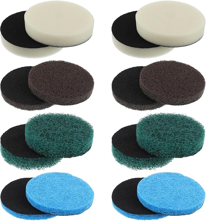 16pcs Electric Cleaning Brush Pad Set 4 Foam Pads 4 Kitchen Mats 4 Performance Pads 4 Microfibre Pads fit for Dremel Versa Cleaning Brush