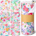 36 Pack Bright Flowers Reusable Cleaning Cloths Washable Cotton Kitchen Towels for Home (Nitid Color)