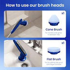 iKLYN Electric Spin Scrubber - Cordless Power with Long Handle, 8 Attachments, LED Display, 2 Speeds for Bathroom Shower Tub Bathtub Floor Cleaning