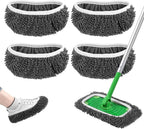 Reusable Wet Pads Refill Compatible with Swiffer Sweeper Mop - Dry Sweeping Cloths & Wet Mopping Cloths for Household Cleaning - Washable Microfiber Mop Pads, 4 Pack (Mop is not Included)