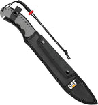 CAT Latin 21-Inch Machete with Shoulder Strap Sheath, Blade Knife with Ergonomic Comfort Tool Handle, Cut, Chop, Clear Brush, Garden, Outdoors, Camping - 980409ECT Black