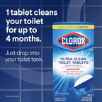 Clorox Ultra Clean Toilet Tablets Bleach & Blue, Rain Clean Scent 2.47 Ounces Each, 2 Count (Package May Vary)
