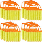 Maxdot 12 Pcs Blind Cleaner Duster Tool, 7 Finger Dusting Cleaner Tool, Handheld Blind Dusters for Cleaning, Washable Mini Brush for Air Conditioner Wood Blinds Window Dust Dirt, Yellow