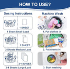 Laundry Detergent Sheets 200 Sheets, Fragrance-Free, Eco-Friendly, Plastic-Free, Hypoallergenic, Liquidless Washing Supplies for Dorm Travel Camping, 200 Loads