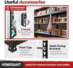 HOMEDANT 47.7" W Deep 5 Tier Heavy Duty Garage Shelving Adjustable Metal Rack Storage Shelves Standing Shelf Unit Organizers Industrial Warehouse Basement Black 2Pack