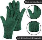 Patelai 3 Pairs Microfiber Plant Dusting Gloves Leaf Cleaning Gloves for Indoor Plants, Blinds, Furniture, House (Brown,Dark Green,Dark Red,Small)