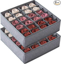 Qozary 2 Pack Socks Underwear Drawer Organizer Divider, 24 Cell or 16 Cell Collapsible Cabinet Closet Organizer Storage Boxes for Clothes, Socks, Lingerie, Underwear, Ties
