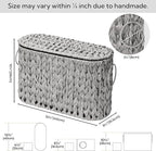 GRANNY SAYS Toilet Paper Storage Basket with Lid and Handle, Durable Toilet Paper Holder, Waterproof Bathroom Organizers and Storage, Wicker Basket for Bathroom Storage, Grey
