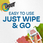 Shout Wipe & Go Instant Stain Remover Wipes, No Wash Required, Safe on Colorfast Washables, Travel & Baby Diaper Bag Essentials, Removes Grass, Coffee, Makeup & More, 12 Wipes (Pack of 1)