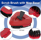 Scrub Brush with Mop Base for 2-Tank Spin Mop Systems, Triangle Floor Scrubber Head Replacement with Stiff Nylon Bristles for Tile & Hard Floor Deep Cleaning – 1 Pack