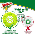 Libman Lightning Spin Mop System Plus 1 Refill Head | Mop and Bucket with Wringer Set | Floor Mop | Spin Mop | Libman Mop | Mops for Floor Cleaning | Hardwood Floor Mop | 2 Total Mop Heads Included