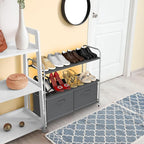 Simple Houseware 3-Tier Closet Storage with 2 Drawers, Dark Grey