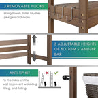 SMIBUY Bathroom Storage Shelf, Bamboo Over-The-Toilet Organizer Rack, Freestanding Toilet Space Saver with 3-Tier Adjustable Shelves (Walnut)