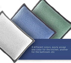 2-Sided Premium Microfiber Dish Sponge and Scrubber 3 Pack Variety - Heavy Duty Scouring Non-Scratch Multi-Surface