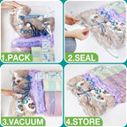 XXL Jumbo Size 47''X35'' Vacuum Storage Space Saver Bags Extra Large for Blanket, Bedding, Comforters (4 Pack)
