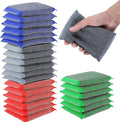 24 Pack Steel Scrub Sponges for Dishes Non Scratch Scouring Sponge Multi Use Metal Scrubber Heavy Duty Dish Wash Kitchen Sponge for Pot Dish Washing Hard Surface Cleaning Tools (Multicolored)