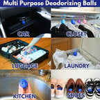 Air Jungles Shoe Deodorizer Balls 6 Ct, Ocean Scent, Odor Remover Balls for Sneakers, Gym Bags, Lockers, Closets, Hampers, and Drawers, Essential Oil Provides Natural Freshness