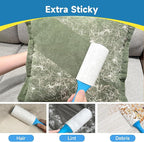 Swihauk 1200 Sheets Extra Sticky Lint Rollers for Pet Hair, Easy Spiral Tear Lint Roller for Clothes with Ergonomic Handle, Multipurpose Lint Remover for Furniture, Carpet, Car Seat