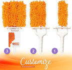 EasyClean Microfiber Duster for Blinds - Multi-Surface Microfiber Dusters for Cleaning - Blind Cleaner Duster Tool - Baseboard Cleaner Tool with Handle - Blinds Cleaner Tool - Use as Damp Duster