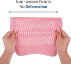SCRUBIT Reusable Cleaning Wipes, Handy Wipes for Kitchen and Office - Dish Cloths for Washing Dishes - Multi Purpose Disposable Cleaning Towels (12 x 20 in) 72 Pack (Red)