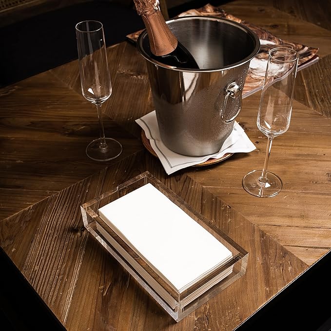 AMERICAN HOMESTEAD Disposable Hand Towels for Bathroom - White Linen-Like Guest Napkins - Ideal Paper Dinner Napkins or Bathroom Towels for Guests - 200 Count - Quilted - 15.5" x 12"