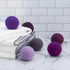 Friendsheep Wool Dryer Balls, Organic Reusable Fabric Softener Alternative for Laundry, Handmade, Fair Trade, Hypoallergenic, Eco-Friendly, Plastic-Free (6 Pack XL - Purple Haze)