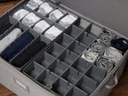 Covermates Keepsakes - Adjustable Zip-Top Storage Box - Configurable FlexGrid Compartments - Heavy Duty Polyester- Reinforced Handles - Stackable Design - Indoor Storage, Grey Heather