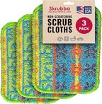 Wet-it! Skrubba 3-Pack Reusable Dish Scrubbers – Non-Scratch Scouring Pads for Kitchen & Household – Eco-Friendly, Dishwasher Safe Scrub Sponges for Dishes, Pots & Pans (Vogue)