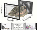 HOMIDEC Shoe Storage, 12 Pack Shoe Organizer for Closet, Shoe Boxes Clear Plastic Stackable Shoe Containers with Lids for Size 13