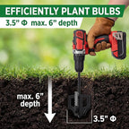 Garden Groomer 4-in-1 Soil Tiller & Auger—Cultivate, Loosen, Weed, and Drill in Garden Beds Or Planter Boxes. 3/8" Hex-Drive Drill Attachment for Effortless Gardening.