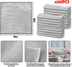 XANGNIER 20 Pcs Multipurpose Wire Dishwashing Rags for Wet and Dry,2024 New Multifunctional Non-Scratch Wire Dishcloth,Wire Cleaning Cloth,Non Scratching Metal Wire Rag for Kitchen,Counter,Dishes,Sink