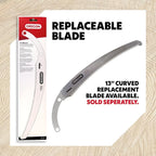 Oregon (600136) Curved Premium Japanese High-Carbon Steel Hand Saw, Rust Proof Forestry/Pruning/Cutting Tool, Curved Blade with Scabbard Safety Sheath,Red,13"