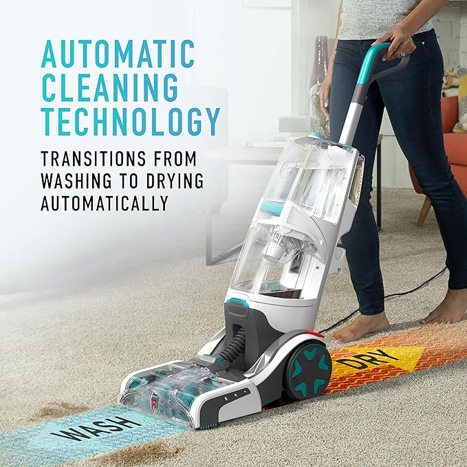 Hoover Smartwash Automatic Carpet Cleaner & Paws & Claws Deep Cleaning Carpet Shampoo with Stainguard & Renewal Deep Cleaning Carpet Shampoo, Concentrated Machine Cleaner Solution, 64oz Formula, White