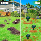 Solar Powered Mole Repellent Ultrasonic Outdoor, 8 Packs Snake Skunk Gopher Vole Rodent Deterrent, Waterproof Repeller for Yard Lawn Garden to Get Rid of Groundhog Chipmunk Raccoon