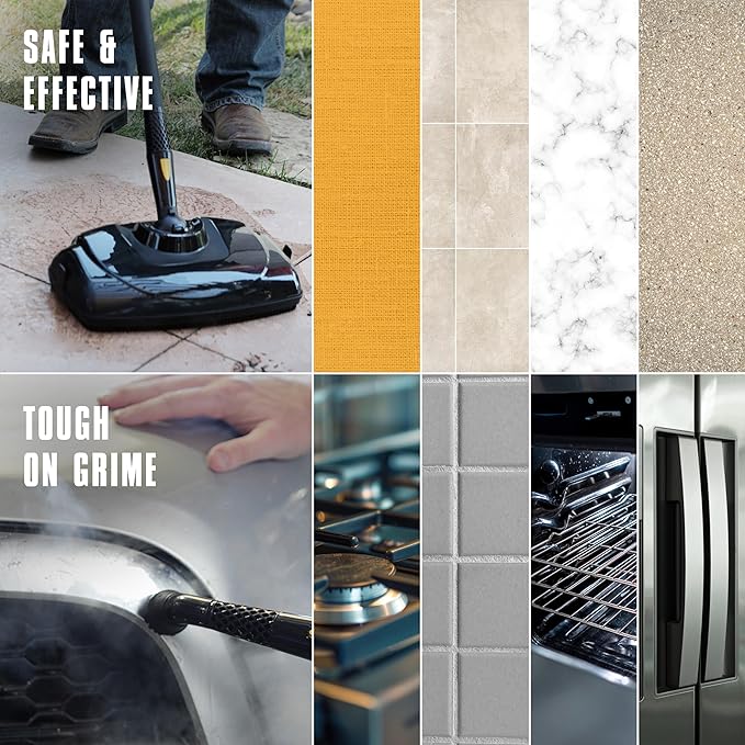 McCulloch MC1385 Deluxe Canister Steam Cleaner, 2-Hour Runtime, Chemical-Free, 23 Accessories: Mop Head, Brushes & More - Built for Home, Tile, Carpet, Furniture, & Personal Car Detailing