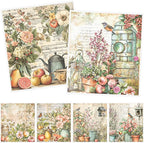 Vintage Floral Swedish Dishcloths for Kitchen - 6PCS Wildflower Swedish Cloths for Washing Dishes Reusable, Retro Flower Washable Kitchen Towels Sponge Cloths for Home Party Housewarming