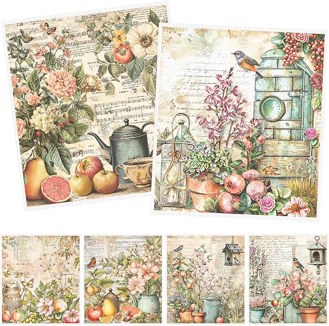 Vintage Floral Swedish Dishcloths for Kitchen - 6PCS Wildflower Swedish Cloths for Washing Dishes Reusable, Retro Flower Washable Kitchen Towels Sponge Cloths for Home Party Housewarming