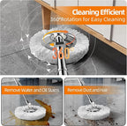 Spin Mop and Bucket with Wringer Set for Home,360° Mop and Bucket with Separate Clean and Dirty Water,Wet Dust Mop for Floor Cleaning with Extra Refills (Black)