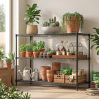 795LBS 3-Shelf Adjustable Storage Shelves 35.1" W x 14" D x 36" H Metal Shelving Unit Heavy Duty Wire Rack Small Organizer with Shelf Liners for Kitchen Pantry Bathroom Closet Garage Black