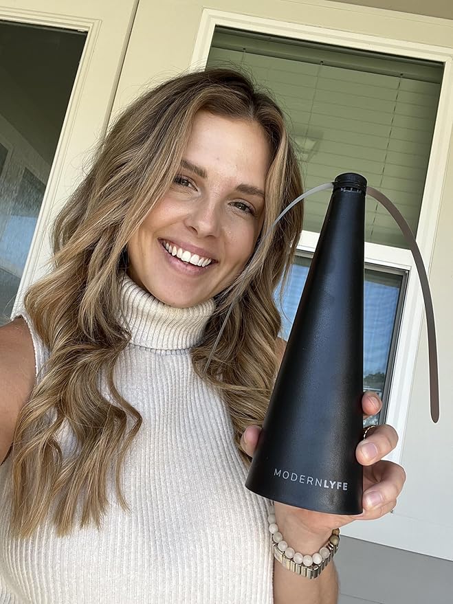 Fly Fans for Tables by Modern Lyfe - AA Battery & USB Powered - Fly Swatter Outdoor Camping Accessory Or for Food at Parties, Restaurants & Picnics, Bug Fan, Spinner Keeps Flies Away (1 Pack - Black)