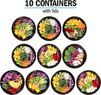 Igluu Meal Prep Containers Reusable (10 Pack) – Round Food Containers with Lids – Stackable, Microwave, Freezer & Dishwasher Safe – 28oz – 1 Compartment – BPA-Free