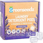 Greenseedz Laundry Pods, Fresh Lavender Scent, 32 Pacs, Eco Friendly, Powerful Clean, Skin Friendly, Biodegradable, HE Compatible