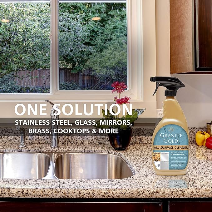 Granite Gold All-Surface Cleaner Spray, Household Cleaning For Stainless Steel, Glass, Quartz, Marble Surfaces, 24 Fl Oz, 1 Count
