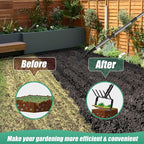 Suchtale 82 Inch Stirrup Hoe and 5-Tines Rake, Action Hoe for Weeding, 2 in 1 Scuffle Hoe with 37-82" Adjustable Handle, Cultivator for Loosening Soil, Loop Hoe for Garden Weeding and Planting