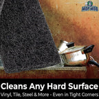 Heavy Duty XL Black Scouring Pad 5 Pack. 10 x 4.5in Large Multipurpose Nylon Scrubbing Sponges. Clean Bathrooms, Kitchens, Counters and Floors to Erase Grime and Make Surfaces Sparkle