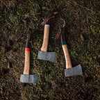 Adler Yankee Hatchet - German made with a 15 inch handle coated in anti-slip black grip paint - 1.5 pound head weight. Spanish leather sheath and cotton storage bag included