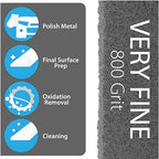 6" X 9" Non-Woven Grey Scuff Pads for Paint Prep, Very Fine Finishing Pads for Wood, Metal, Smoothing Surfaces Before Final Finish, Oxidation Removal, Restore Shine - 800 Grit - 10 Pack (Gray)