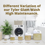 Worldwide Nutrition Bundle Compatible with Tyler Candle Company Glamorous Wash High Maintenance Scent Fine Laundry Liquid Detergent - Hand and Machine Washable - 1 Gal (3.78 L) Container with Keychain