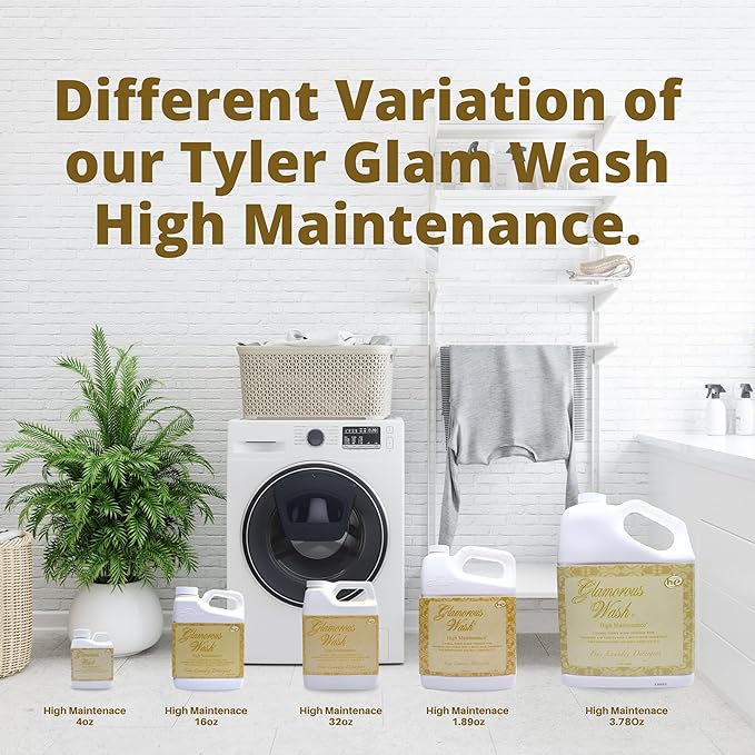Worldwide Nutrition Bundle: Tyler Candle Company Glamorous Wash High Maintenance Scent Fine Laundry Liquid Detergent - 1.89L (64 Fl Oz) Container and Worldwide Nutrition Multi-Purpose Key Chain